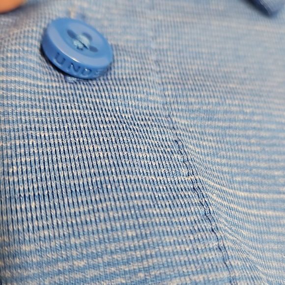 Under Armour Loose Heatgear Blue Polo Short Sleeve Shirt Sz M - Picture 10 of 11